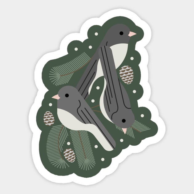 Winter Junco Sticker by Aline Eg